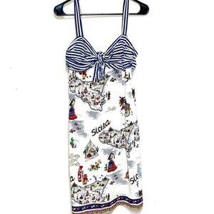 Rare Vintage Nanette Leporre Linen and Silk Spanish Inspired Sundress Sz 6